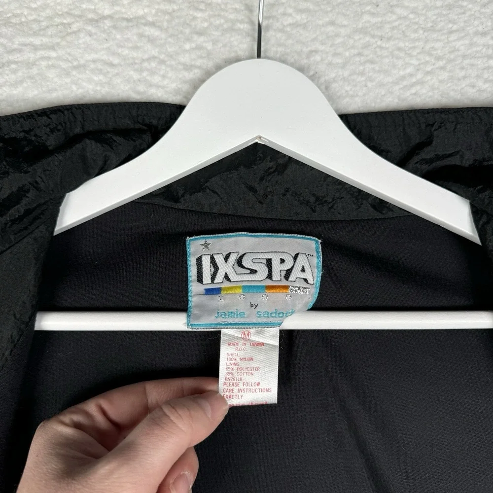 Vintage 90s IXSPA Windbreaker Jacket Black Blue - Men's Medium (Fits Roomy)